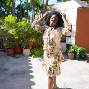 Floral Colorful Midi - Josephine Dress